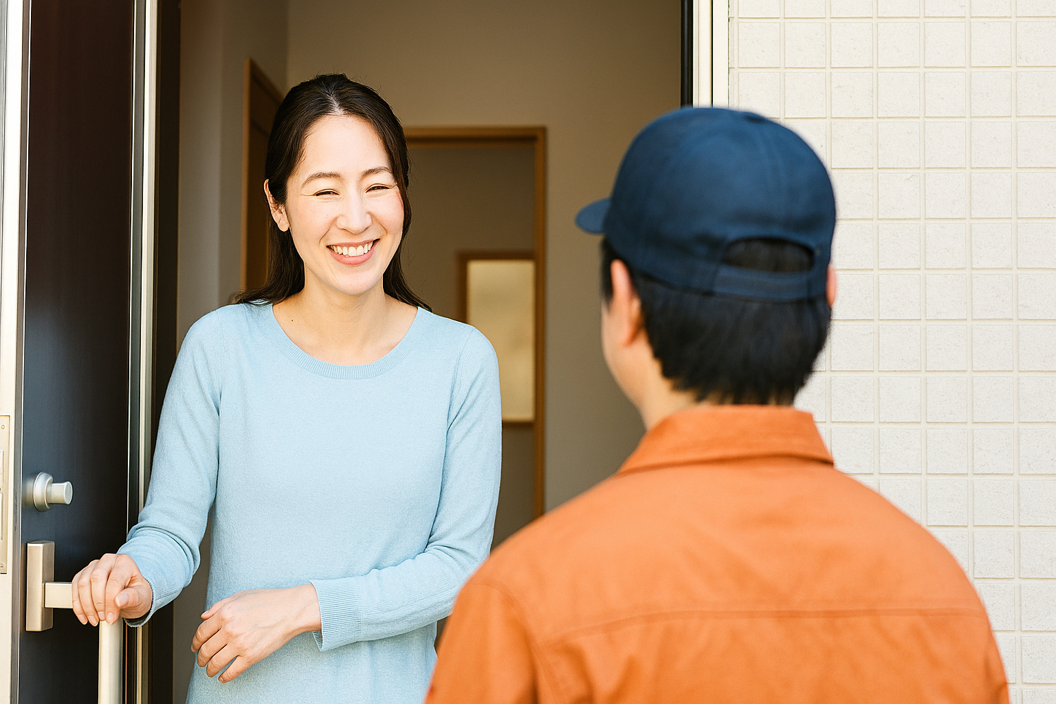 お客様宅へ到着、ご挨拶